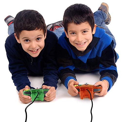 Image of miadore 2 Packs Classic 64 Wired Controller Joystick for N64 Video Game System N64 Console (Jungle Green and Orange)