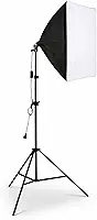 Kit Softbox Iluminação Fotográfica 50x70cm com Tripé Ajustável 2 Metros, Soquete E27 Bivolt Luz para Estúdio, Fotografia, Vídeo, YouTube, Lives e Gravações Profissionais