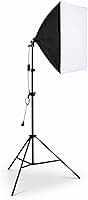 Kit Softbox Iluminação Fotográfica 50x70cm com Tripé Ajustável 2 Metros, Soquete E27 Bivolt Luz para Estúdio, Fotografia, Vídeo, YouTube, Lives e Gravações Profissionais