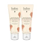 Babo Botanicals Moisturizing Oat & Calendula Body Lotion - For Dry or Sensitive Skin - For all ages - Vegan - Lightly Scented - 2-Pack