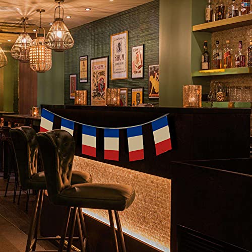 Image of Anley France String Flag Pennant Flags, Patriotic Events 14th of July French Bastille Day Decoration Sports Bars - 33 Feet 38 Flags