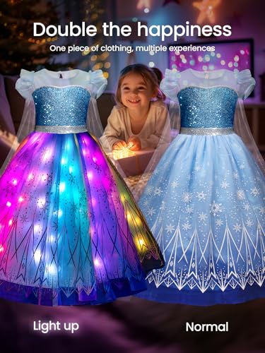 Vestido de princesa con luces LED RGB de 8-9 años miniatura 4