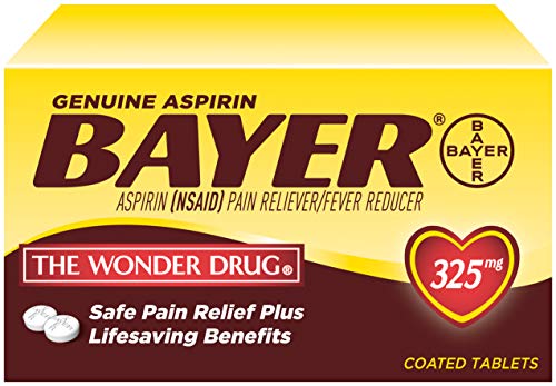 Bayer Regular Strength Aspirin Tablets, Regimen, 100 Coated Tablets, Helps Relieve Pain Associated with Headache, Menstrual Pain, Minor Arthritis Pain, Muscle Pain, & Pain and Fever from Colds