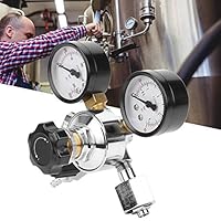 CO2-Regler, Fassregler, Dual-Kegerator-Manometer CO2-Regler mit Sicherheitshandbuch Druckentlastungsventil für gebrautes Bier
