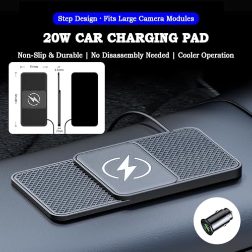 Cargador inalámbrico de coche de 20W para Renault Clio Megane y Scenic con puerto Tipo C 3