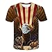 Produktbild Neutrale Sommer 3D-Gedruckte Lässige Kurzärmelige Männer Und Frauen T-Shirts Adler Mit Flaggenmuster Drucken-5XL