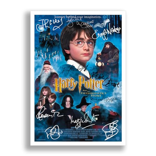 Harry Potter Cast Signed Autograph Poster Photo Print Framed Memorabilia Gift Movie Film Daniel Radcliffe Rupert Grint Emma Watson (Philosopher's Stone, A3 Poster Only)