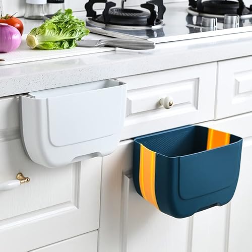 Wmql Hanging Folding Mini Trash Can For Kitchen Cabinet Door, Small Collapsible Garbage Bin Under Sink, Wall Mounted Folding Waste Bin - Mini Garbage Container For Cabinet/Bedroom/Bathroom,(Black, 3L) #TOP6
