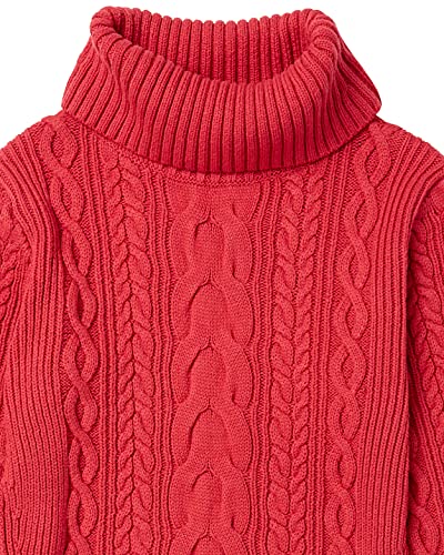 Image of Cable Stitch Women's Cotton Blend Cable Knit Turtleneck Pullover Sweater - Fisherman Long Sleeve Chunky Textured Top