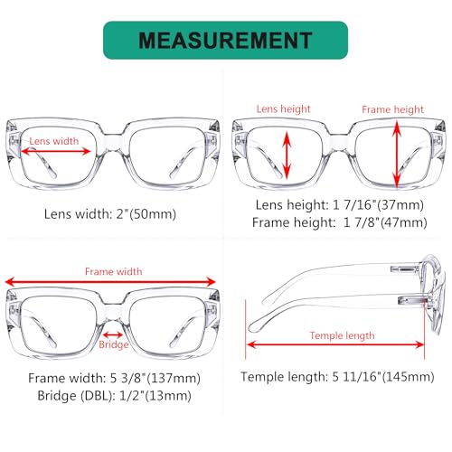 Image of Eyekepper 5 Pack Ladies Reading Glasses - Stylish Oversized Square Readers for Women +2.75