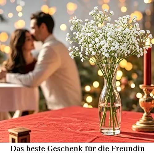 16 Stück Künstliche Schleierkraut Blüten, Schleierkraut Künstlich, Trockenblumen Weiß, Getrocknete Blumen Zum Basteln, Deko Für Weihnachten