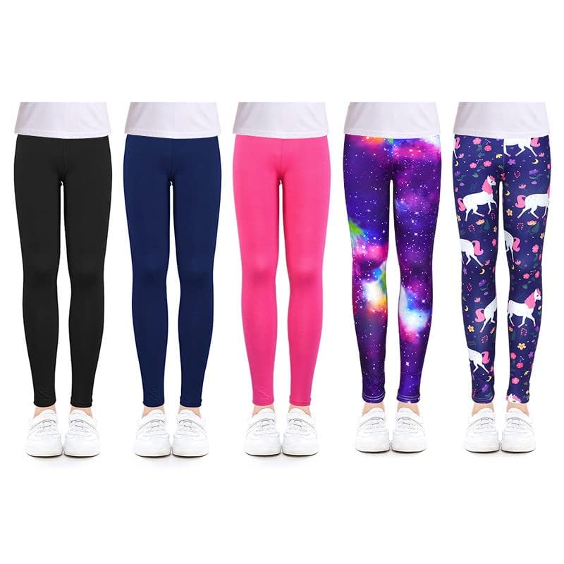 Image of ZukoCert Girls Leggings Multipack - Soft Comfortable Athletic Leggings for Girls 4-12 Years