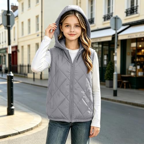 Piuwrlz Girls Hooded Puffer Vest Zip Up Sleeveless Jacket - image 6
