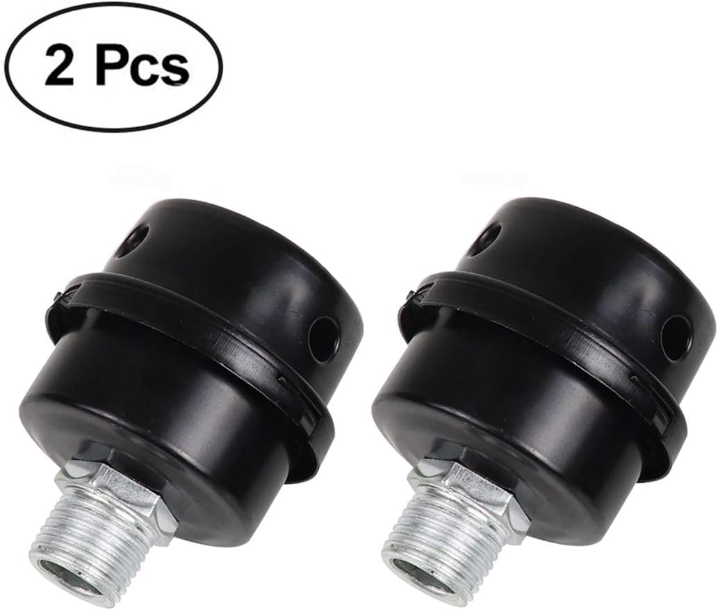 Air Compressor Intake Filter Replacement Parts, 2 Pcs 16mm/20mm Thread Metal oil-less Air Cleaner, Noise Reducer Muffler Silencer