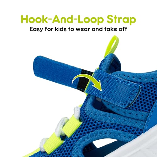 Image of YESKIS Toddler Boys Girls Sport Sandals Outdoor Athletic Hiking Running Tennis Barefoot Shoes Lightweight Closed Toe Adjustable Strap for Toddler and Little Kids