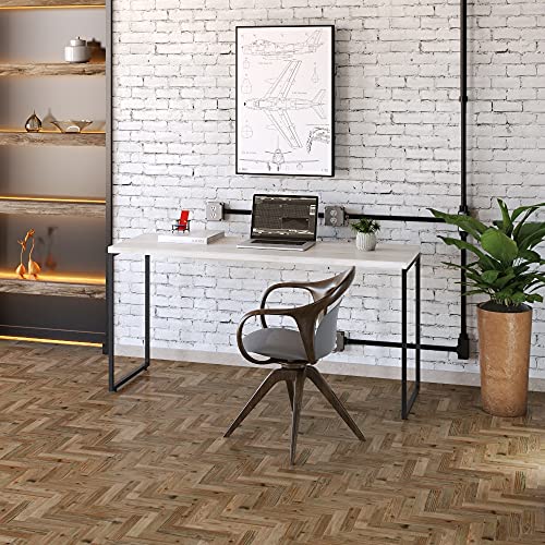 Compace Escrivaninha para Escritório Office 1,50m Dynamica, SNOW/EST.PRETA, DYME5150MK