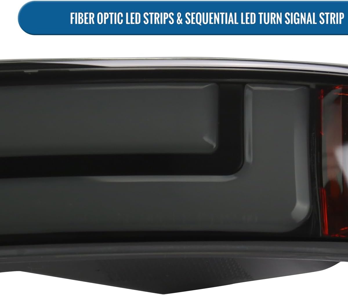 Ronnin - Fits 1999-2007 GMC Sierra 2000-2006 Yukon Upgraded Replacement LED Running Lights Sequential Turn Signals Headlights + Bumper Lights Assembly Pair | Black Smoke