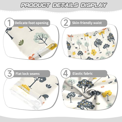 Tree Design Girls Leggings Ultra Soft Compression Yoga Gym Pants for Kids 4-10T3