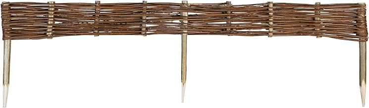 Mcsammler Willow Flower Bed Edging in 16 Sizes Willow Fence Lawn Edging Flower Bed Border Impregnated with Beech Pegs for Easy Insertion Palisade Length: 120 cm Height: 10 cm