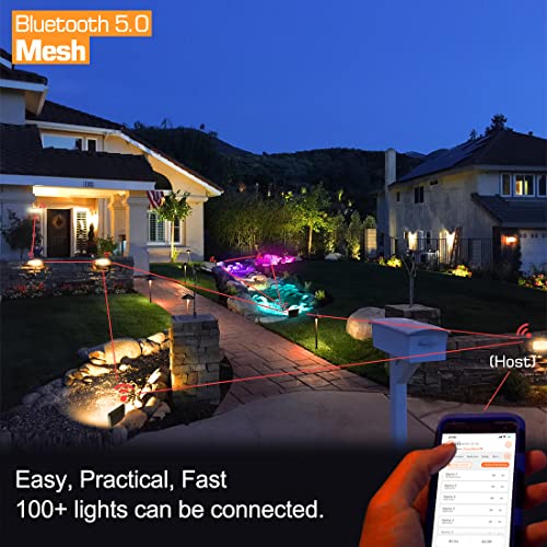 Flood Lights Outdoor With Alexa, Smart LED Floodlight Colour Changing 800W Equivalent 8000LM, Bluetooth APP Control, Warm White+1600 Million RGB Colours,No WiFi No Hub,IP66 Waterproof UK 3-Plug,2 Pack - Image 5