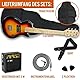 3rd Avenue 1/2 Size Kids Rock E-Gitarren-Paket Für Junior-Anfänger – 6 Monate Kostenloser Unterricht, Tragbarer 5-W-Verstärker, Kabel, Tasche, Plektren Und Gurt – Sunburst