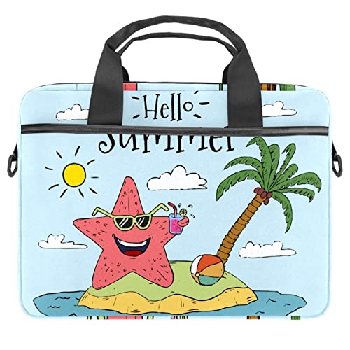 Sac à bandoulière pour ordinateur 13 à 14.5 pouces à motif étoile de mer multicolore