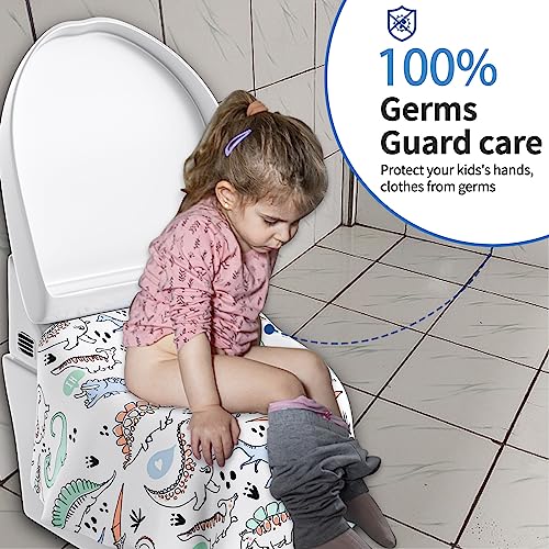 Toilet Seat Covers Disposable For Kids And Adults, Yihata 20 Pack Extra Large Waterproof Toddler Potty Training Toilet Cover Individually Wrapped Potty Liners For Public Restroom, Travel(Dinosaur) #TOP3