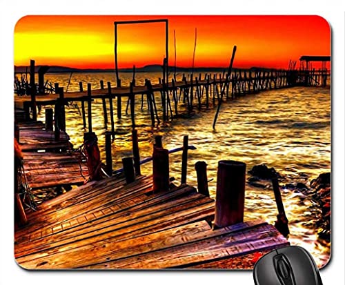 Preisvergleich Produktbild altersschwacher Pier unter rotem Himmel hdr Mouse Pad, Mousepad (Bridges Mouse Pad)
