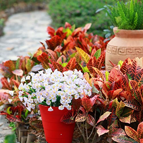 Satefello Artificial Fall Flowers For Outdoors,20 Bundles Outdoor Fake Plants Uv Resistant Faux Silk Flowers For Autumn Outside Planters, Window Box Pot(White) #TOP6