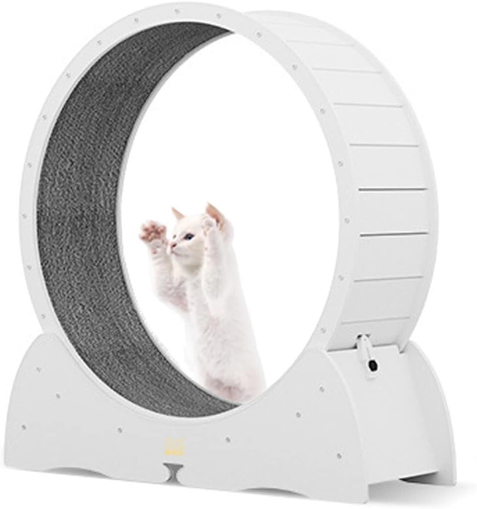 Cat Exercise Wheel Indoor, No Installation Treadmill with Locking Mechanism, TPE Noiseless Roller, for Weight Loss and Daily (Black)(Blue) (Blue)