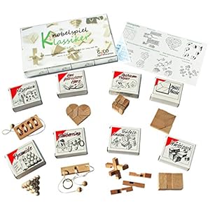 GICO Knobelspel klassieke sets – 8 behendigheidsspellen in geschenkverpakking – incl. oplossing (set 3)