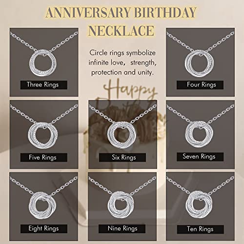 Jsjoy 60Th Birthday Gifts For Women Mothers Day Gifts For Mom Birthday Gifts For 60 Year Old Women 925 Serling Silver Circle Necklace Gifts For Friends 6 Decade Necklaces For Her Grandma Gifts #TOP3