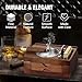 Tesonway Cigar Ashtray, Wooden Cigar Ashtrays with Cigar Cutter, Phone Tablet Holder, Cigar Holder, Accessories Drawer and Lighter Slot, Home Bar Outdoor Ashtray, Great Cigar Accessories Gift for Men