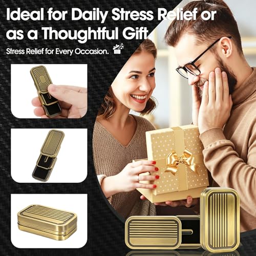 Image of Magnetic Fidget Slider 3 Layer, Fidget Toys Adults for Stress Relief ADHD Anxiety with Click Sound, Portable Desk Fidget Gadget, Gifts for Boyfriend Husband Father