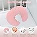 LAT Nursing Pillow for Breastfeeding with Removable Minky Cover,Ergonomic Breast Feeding Pillows for Mom and Baby,Machine Washable(Pink)