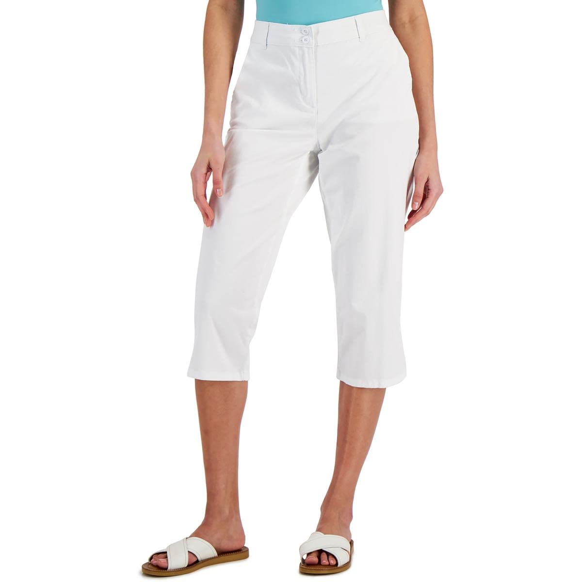 Karen Scott Womens Comfort-Waist Capri Pants
