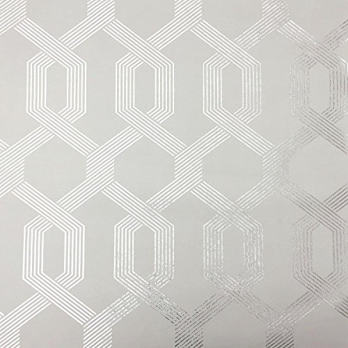York Wallcoverings Y6221204 Mid Century Viva Lounge Wallpaper, Grey/Silver