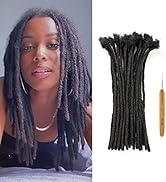 Alishow 14 inch 100% Real Human Hair Dreadlock Extensions for Women/men 0.6cm Thickness 20 Strand...