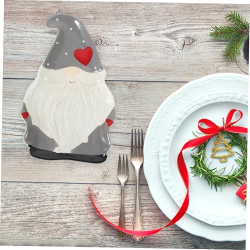 Plato de cerámica Papá Noel DOITOOL vajilla navideña para cenas de fiesta 6
