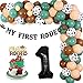 Cowboys First Rodeo Birthday Party - Cowboy 1st Birthday Decorations Balloon Garland Arch Kit with Number 1 Foil Balloon, My First Rodeo Banner Cake Topper for Cowboy Themed Party 1st Birthday