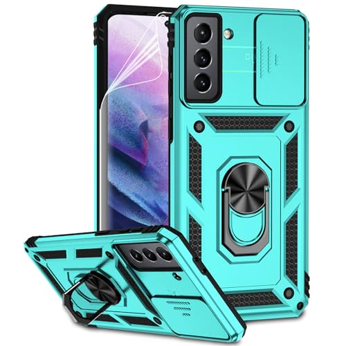 Coque Samsung S21 antichoc avec protège-objectif et béquille