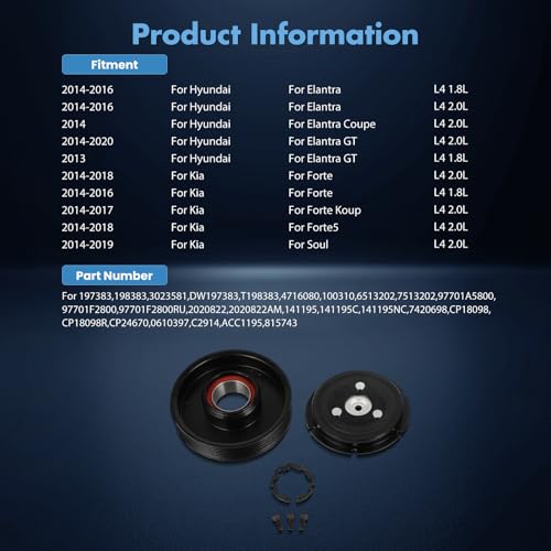 Image of ECCPP AC Clutch for Hyundai Elantra 1.8L 2.0L 2014-2016
