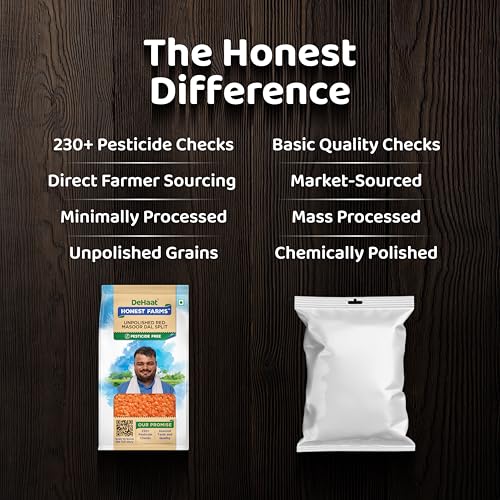 Image of DeHaat Honest Farms Pesticide Free Unpolished Red Masoor Dal Split 500 gm. (Pack of 3)