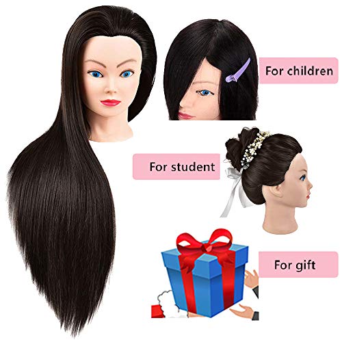 image for N2 Hair Stying Training Mannequin Head Brown Color with Stand Hairdres