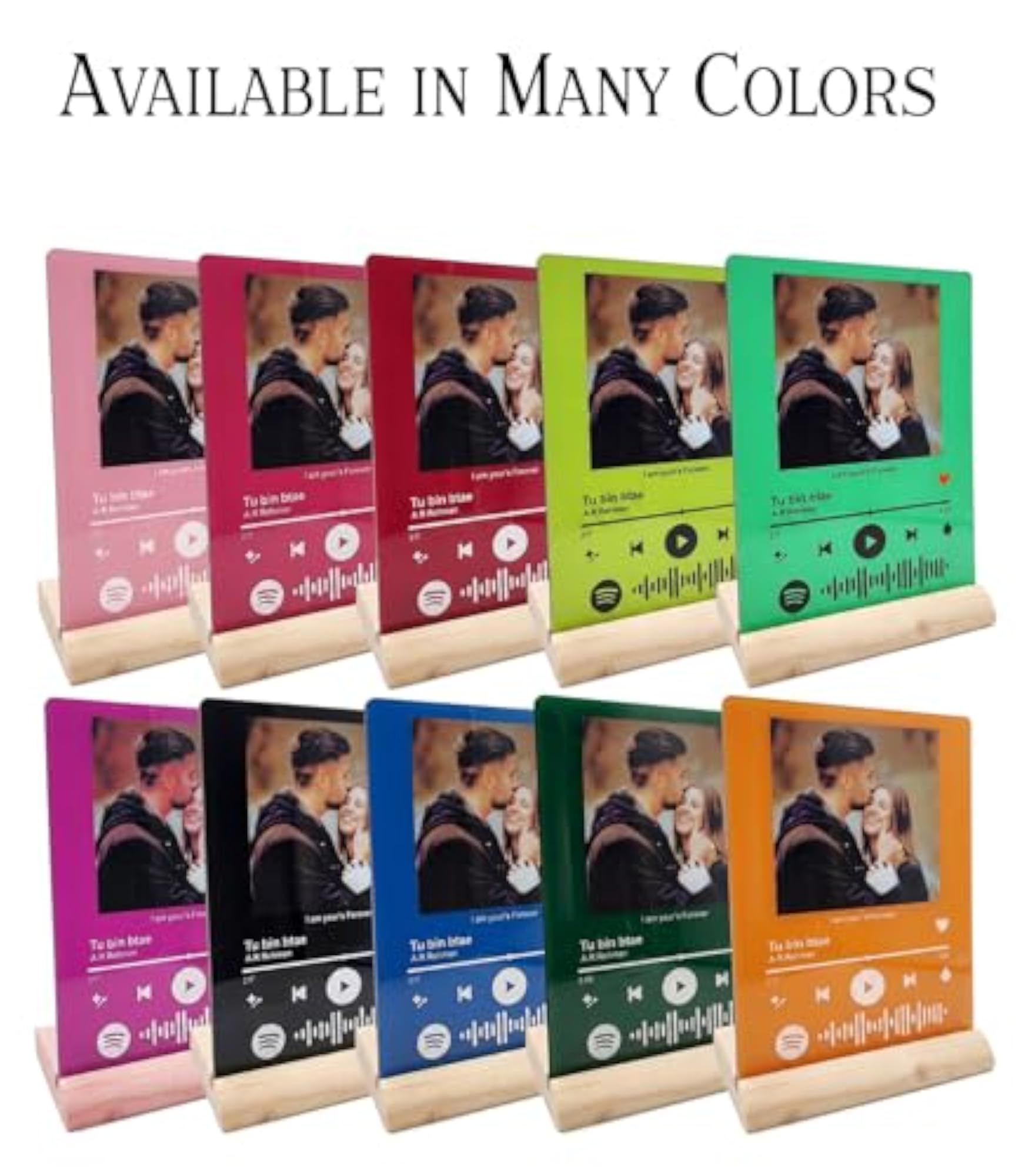 Customized Photo & Spotify Song MDF Frame, 6x8 inch Gift