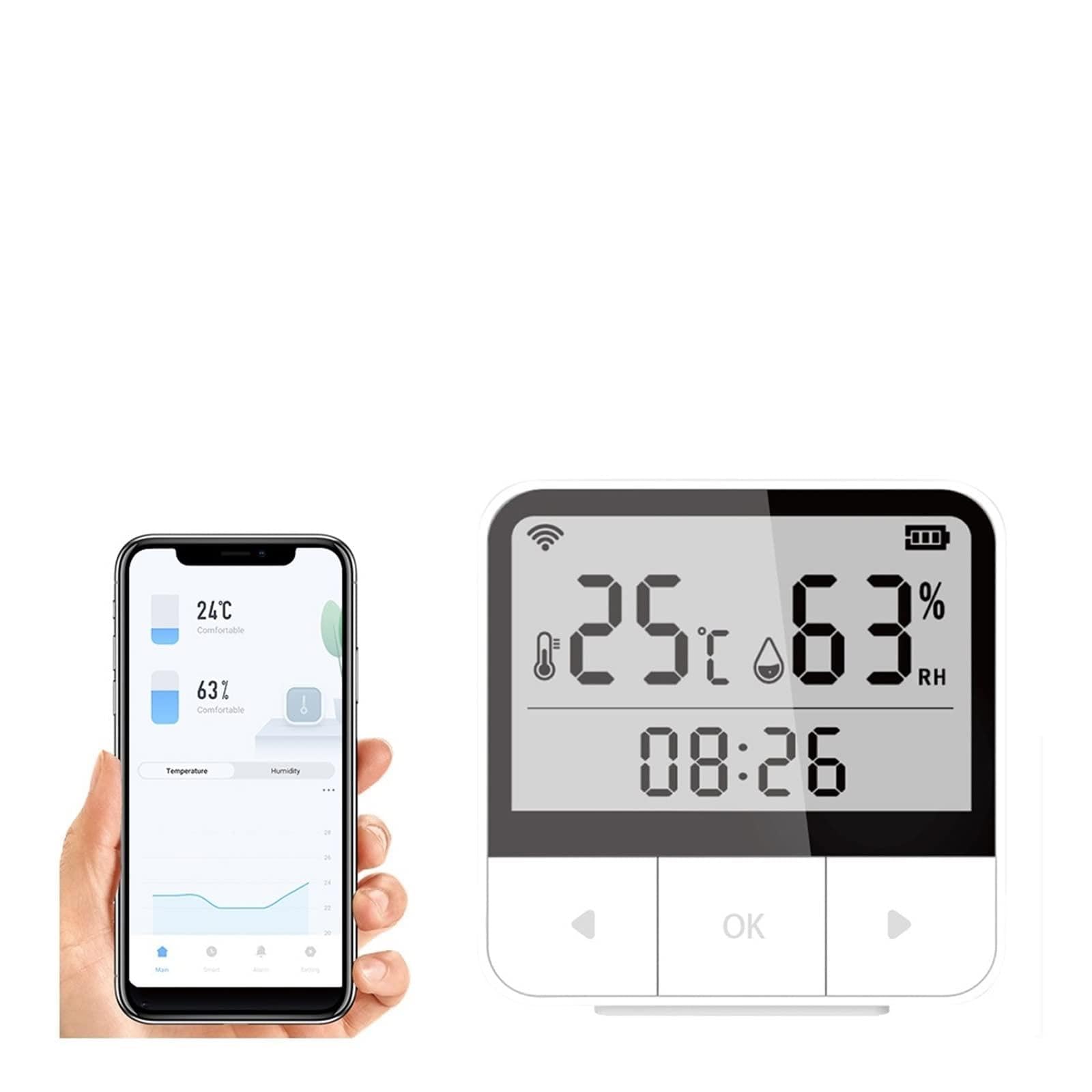 CUDTAPI Tuya Temperature And Humidity Sensor Indoor Hygrometer Thermometer With LCD Display Support Assistant