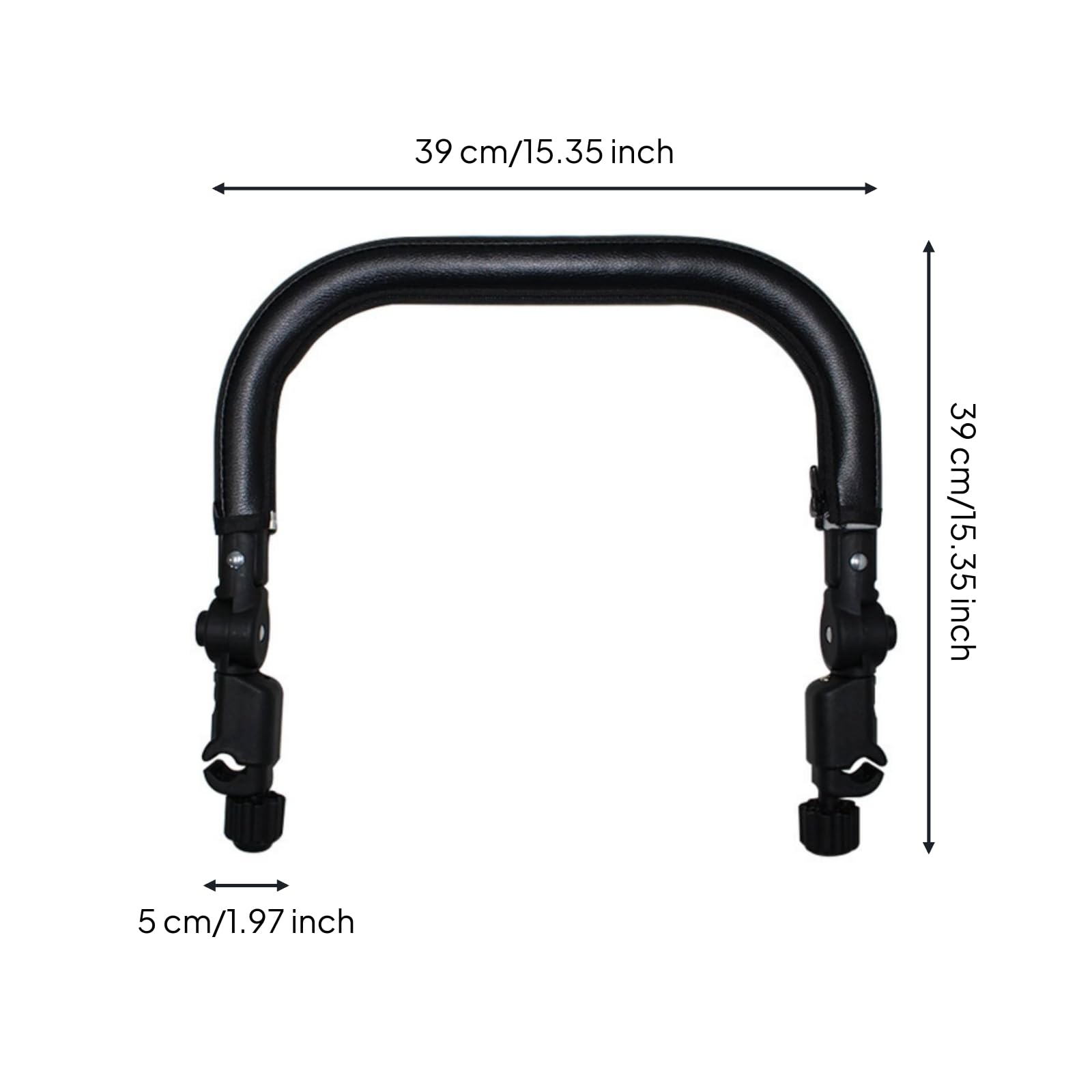 Barra di Supporto per Passeggino con, Nero, color to 2, Universale, Rivestimento In Pelle