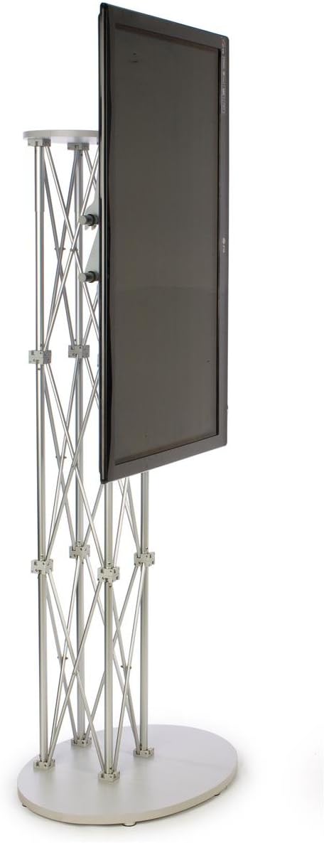 Portable Truss TV Stand Fits Monitors up to 60", Easy Disassembly, with Case – Silver