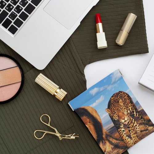 Lion, léopard et Tigre se Battent pour la Nourriture imprimé, Sac de Rangement pour Femmes, Portefeuille supérieur à Presser, Petit Porte-Monnaie, Pochette de Changement – vue 7