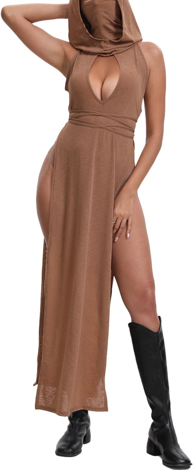 Gothic Rave Outfits Dresses for Women Festival Long Dresses Sexy Goth Clothes Rave Wear
